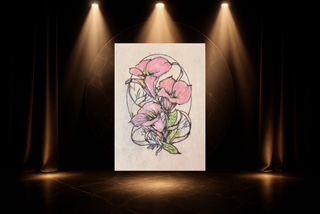 Florales Pyrographie Motiv